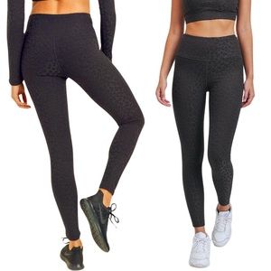 *BOUTIQUE* MONO B. Jacquard Blackout Leopard‎ Print TACTEL Leggings
